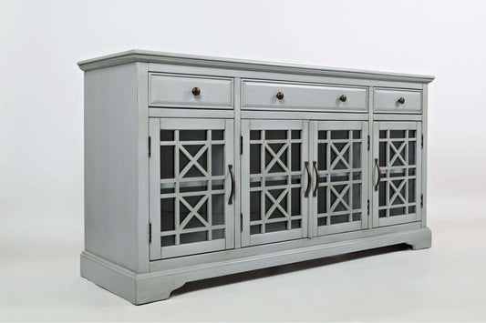 Craftsman Earl Grey 60 Inch Media Console - Stylish Living Room Entertainment Unit