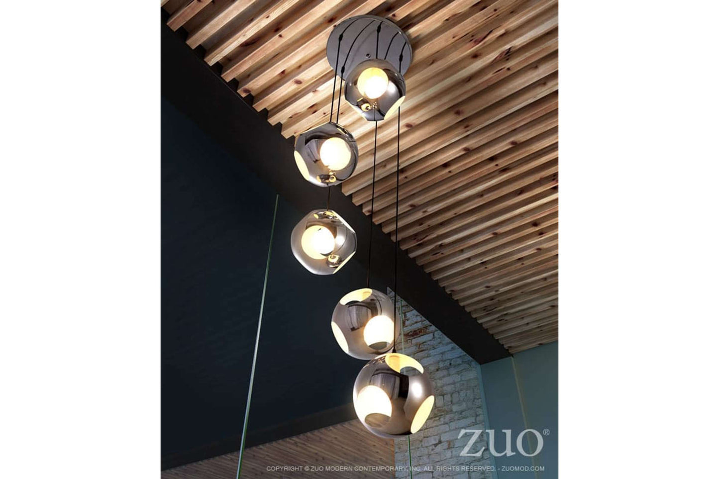 Meteor Shower Ceiling Lamp with Spiraling Pendants
