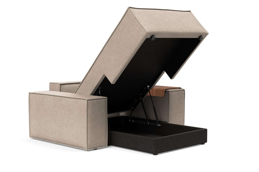 Wide Lounger Chair Adario Taupe