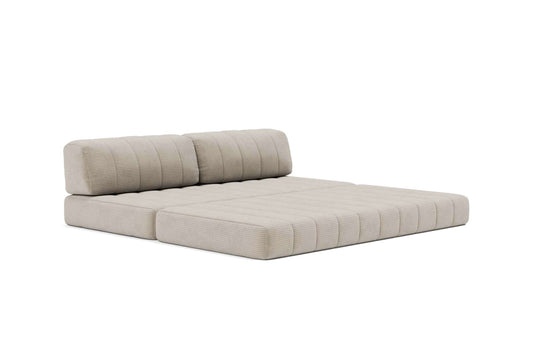 CozyPad Sleeper Sofa in Corduroy Beige - Versatile 2-Seater Sofa Bed