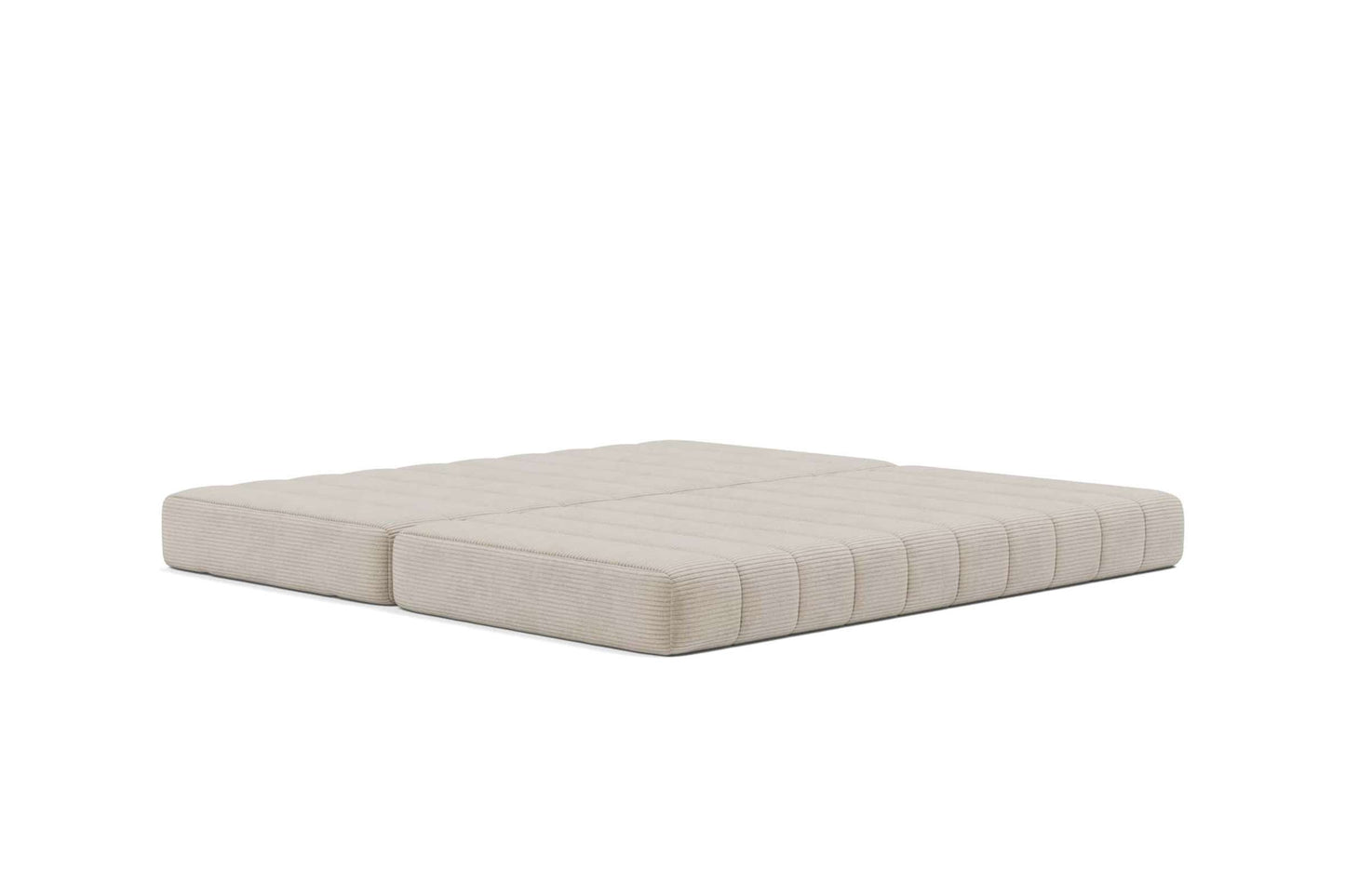CozyPad Sleeper Sofa in Corduroy Beige - Versatile 2-Seater Sofa Bed