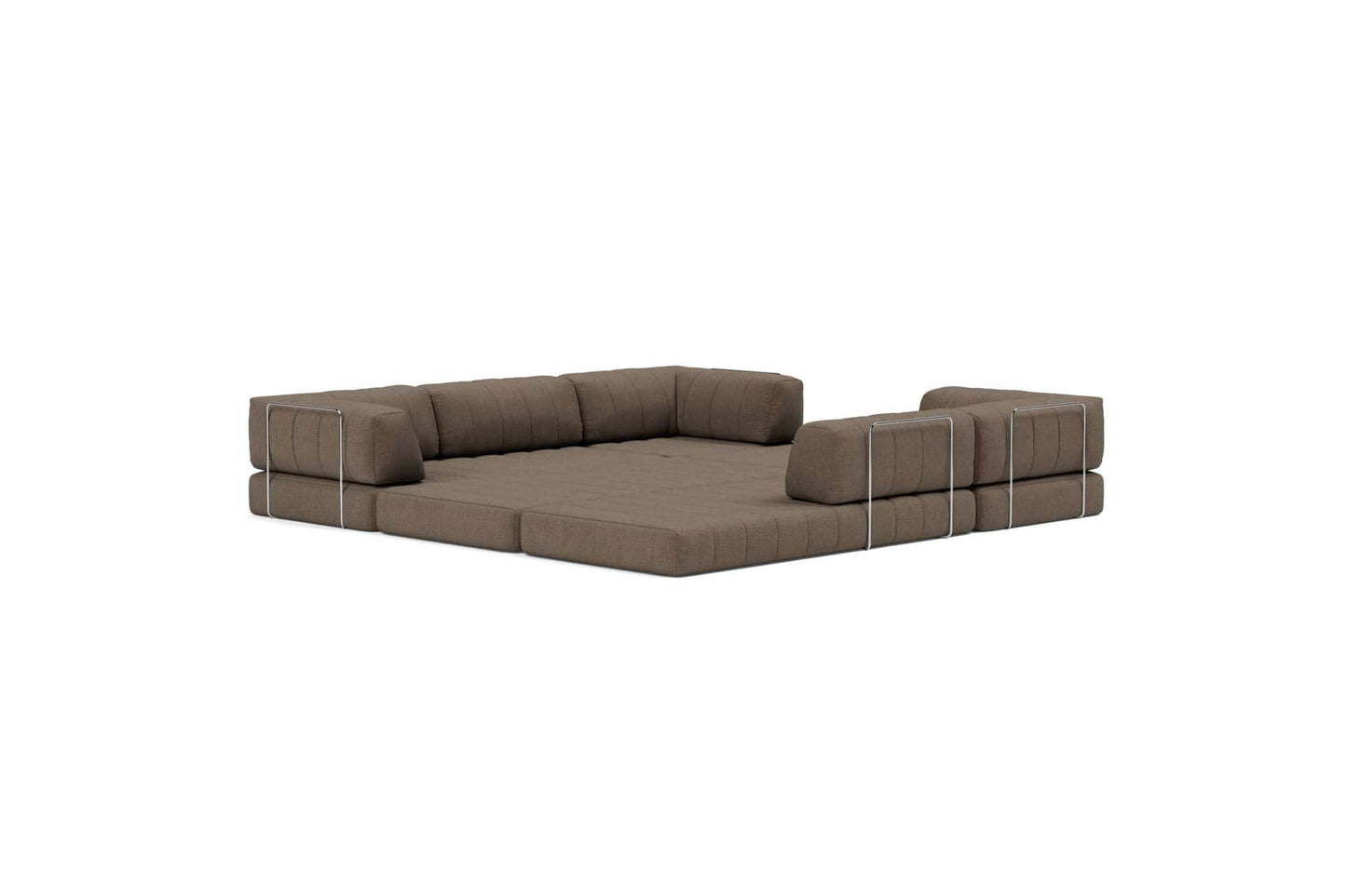 CozyPad Sleeper Sofa Corner with Arms, Esina Cedar Brown