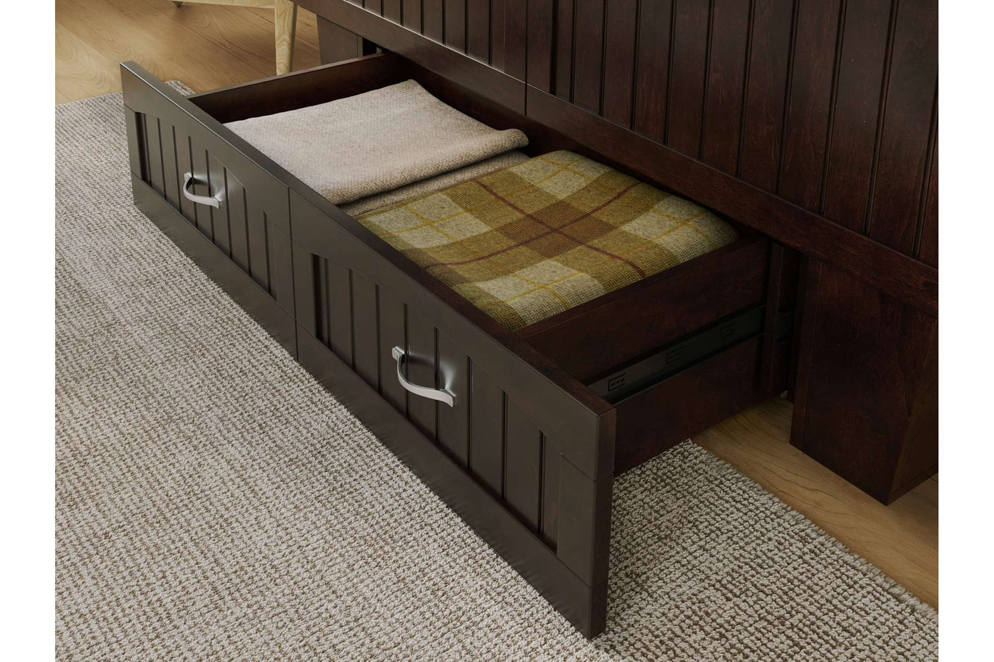 Sydney Modern Coastal Queen Solid Wood Murphy Bed Chest with Mattress in Espresso by AFI Furnishing