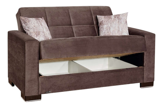 Classic Brown 8 Convertible Loveseat