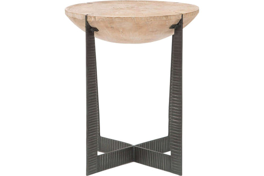 Watson Elm Wood End Table with Iron Frame
