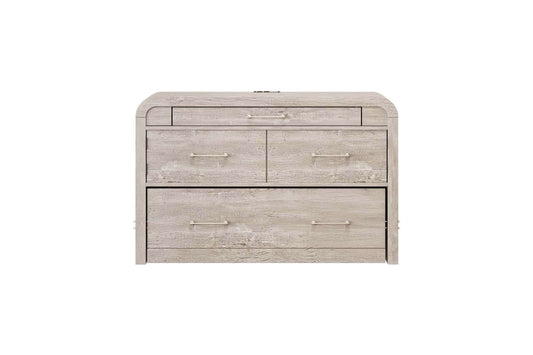 Juna Twin Cabinet Bed with Desk Console in Gray