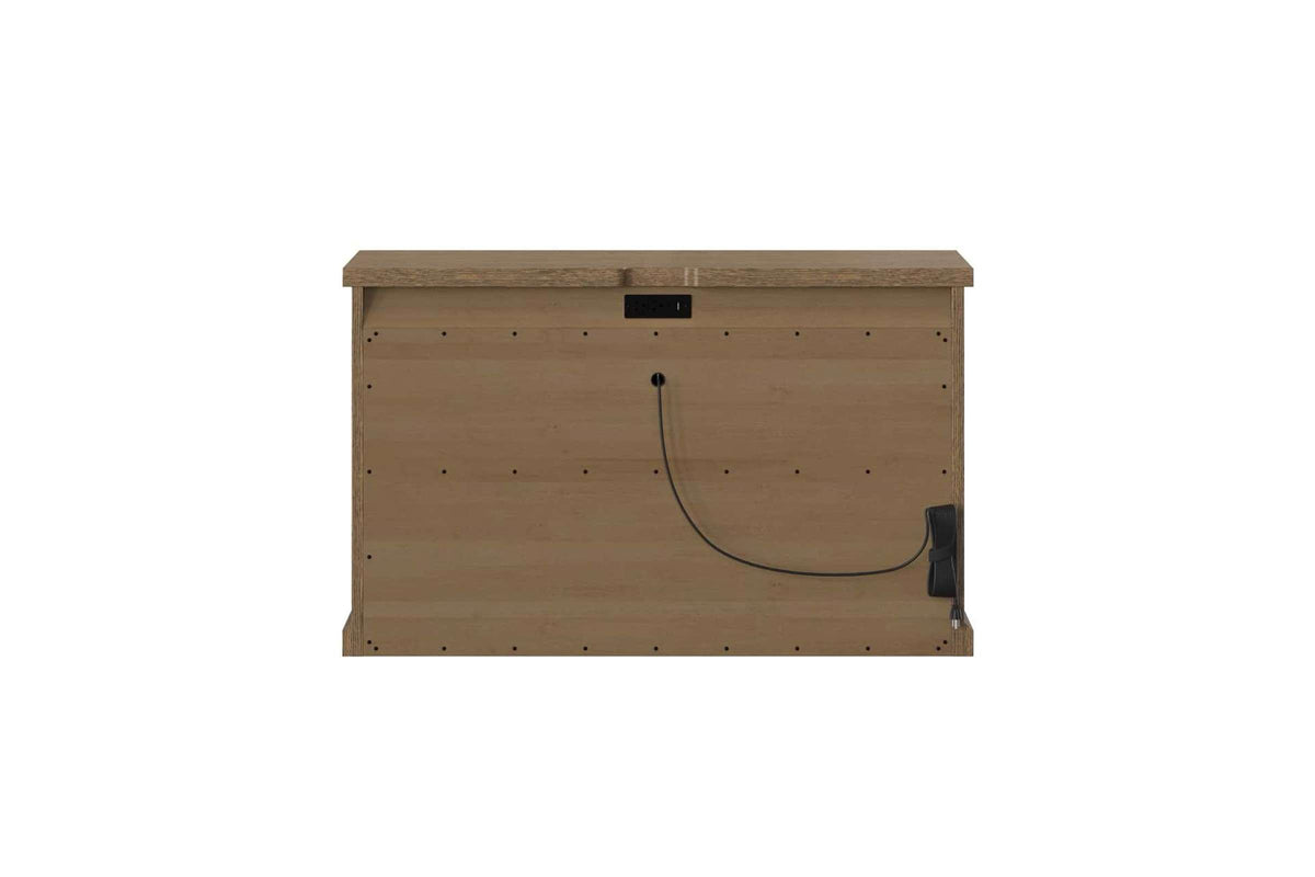 Soren Twin Two Door Desk Dream Console Bed in Light Oak
