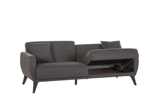 Flexy Convertible Sofa-in-a-Box Zigana Charcoal by Bellona