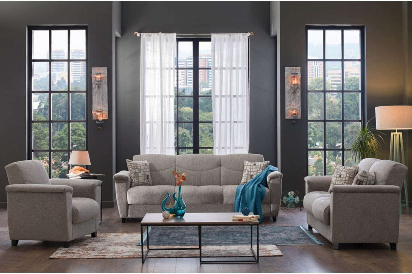 Aspen Aristo Light Brown Loveseat by Bellona - Convertible Sofa Bed