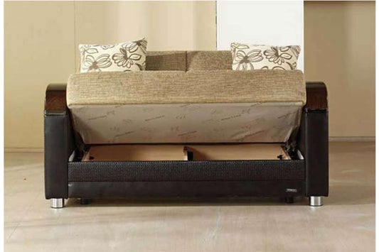 Luna Fulya Brown Loveseat by Bellona - Stylish & Comfortable Microfiber Sofa