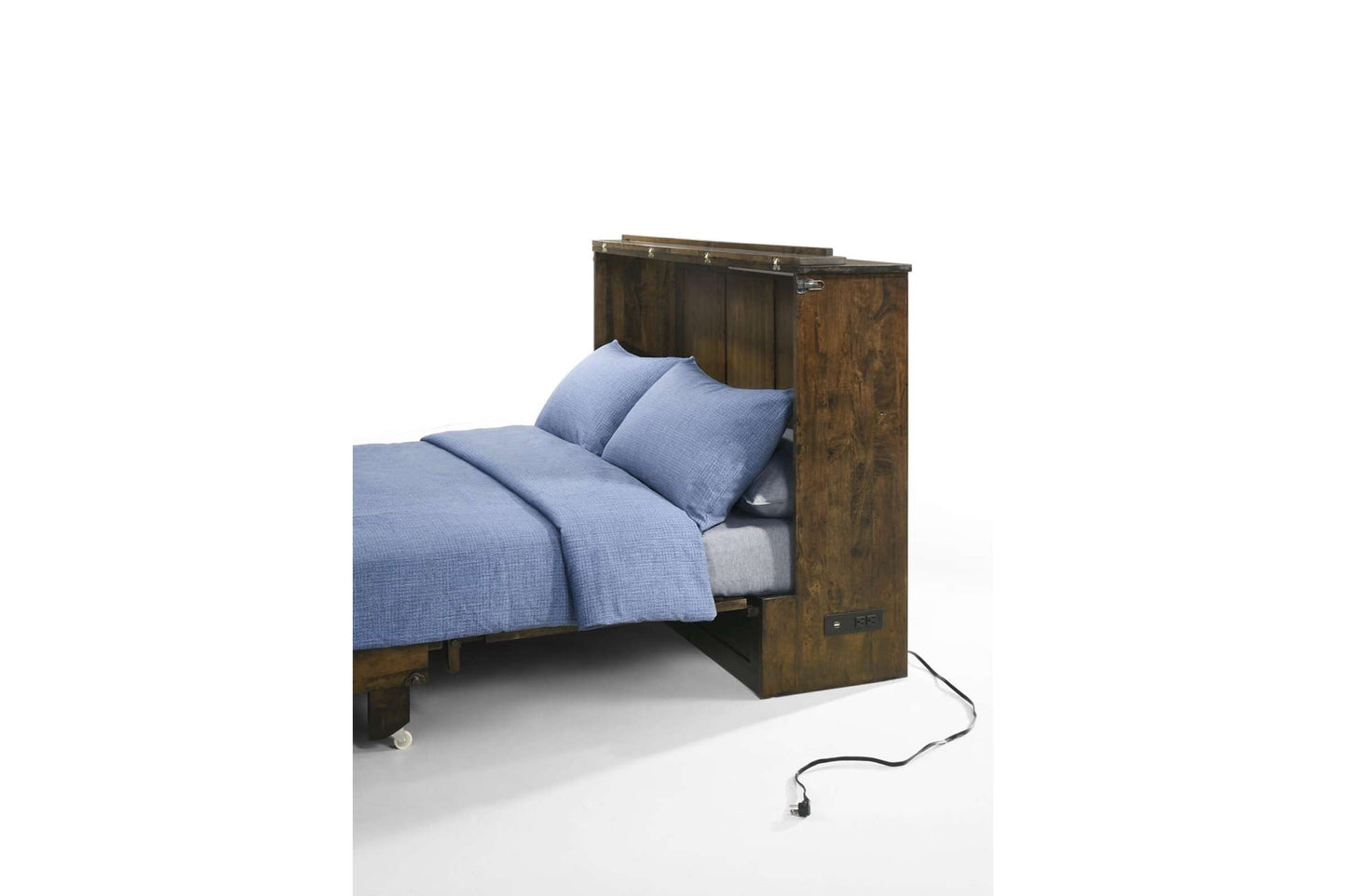 Wildwood Brown Queen Murphy Cabinet Bed