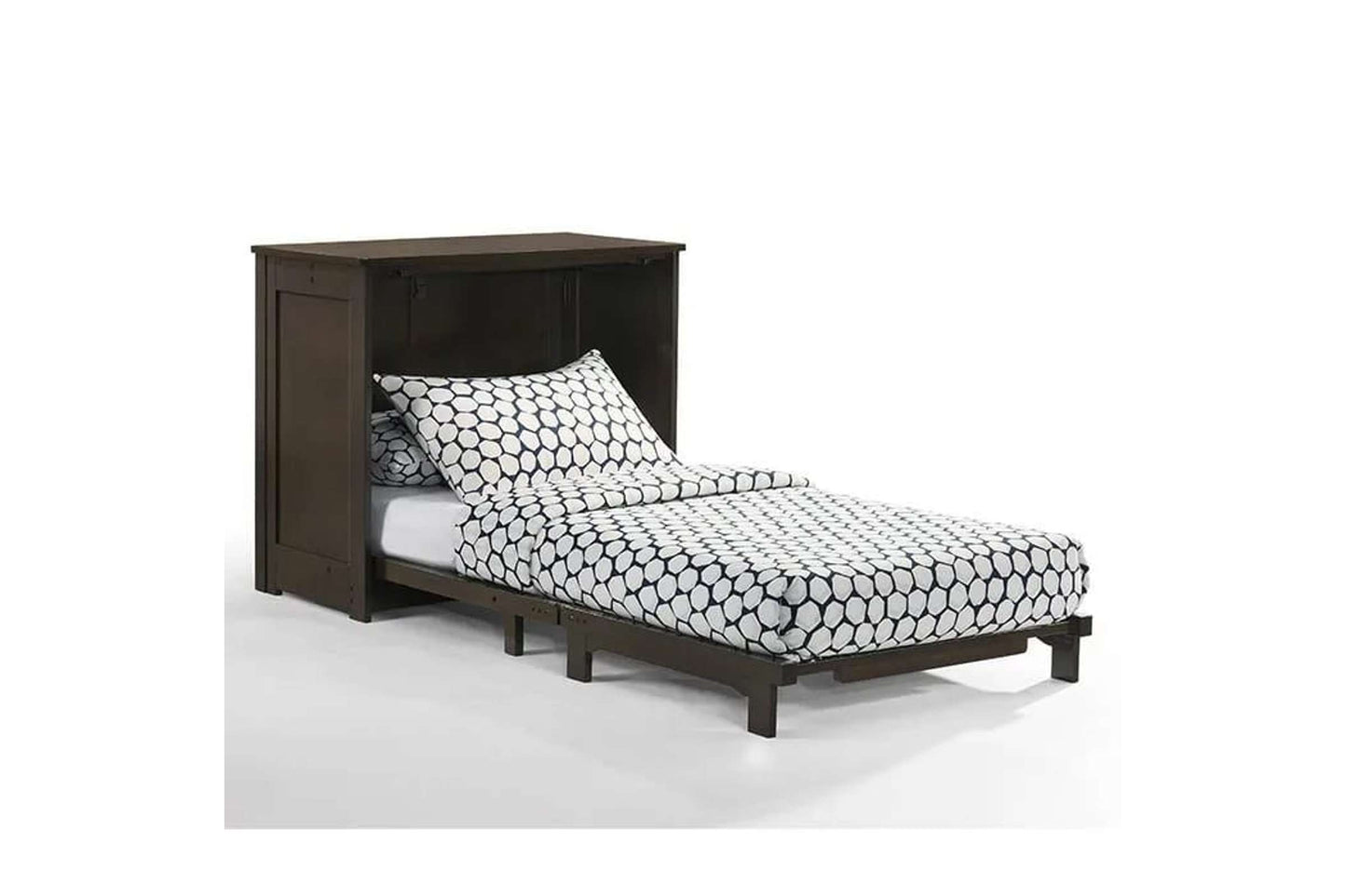 Chocolate Twin Murphy Cabinet Bed
