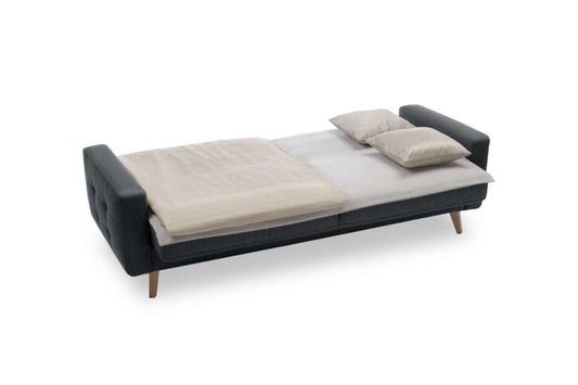 Nappa Sofa Bed Euro Sleeper Dark Gray with Storage