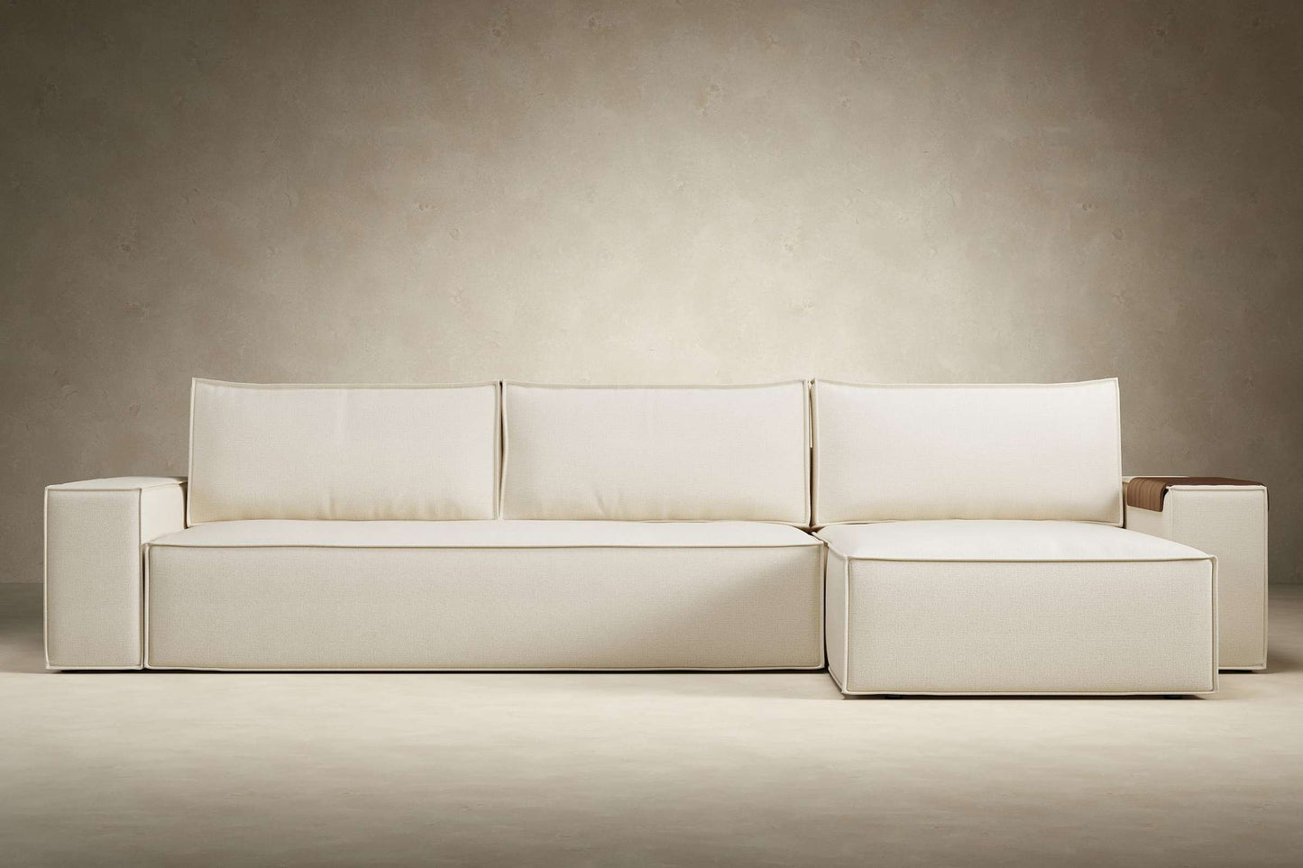 Wide Sofa Bed w/Lounger Adario Taupe