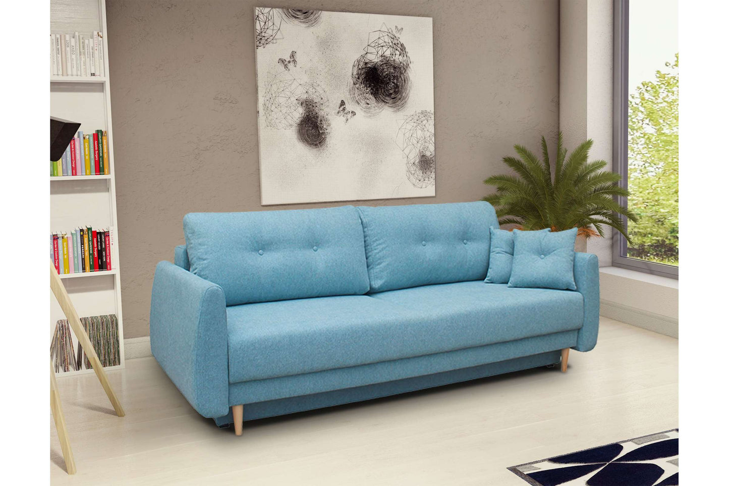 Nord Mid-Century Modern Sleeper Sofa Gray with Storage