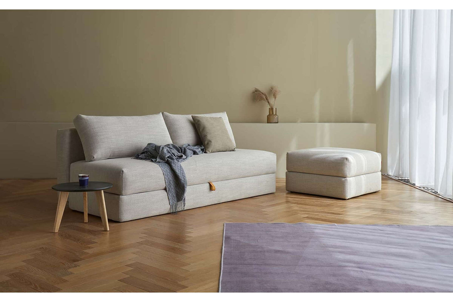 Sleek Sofa Bed (Queen Size) Avella Warm Gray