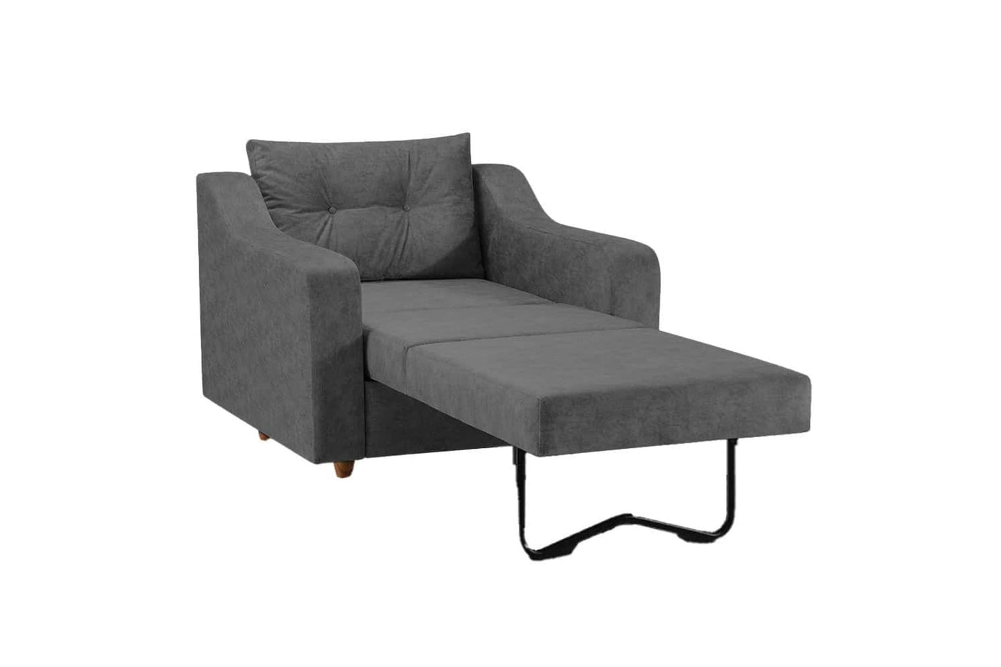 Leo Chair Bed Dark Gray Fabric