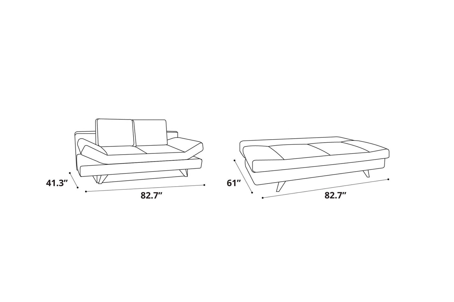Boston Sofa Bed Sleeper (Queen Size) Light Gray