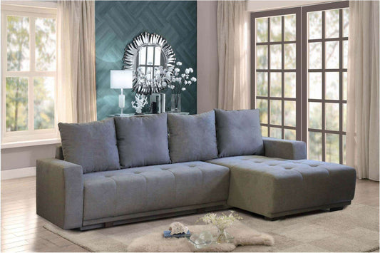 Indy Sectional Sofa Sleeper (Queen Size) Dark Gray