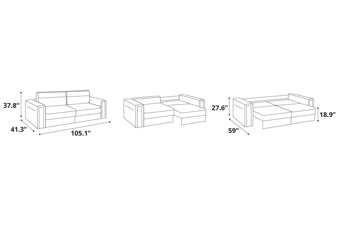 Rio Sofa Bed Sleeper (Queen Size)