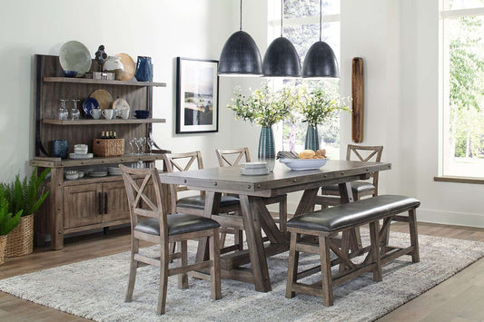 Lodge Dining Counter Height Table 86" x 42-110" with 24" Butterfly Leaf - Modern Counter Height Table
