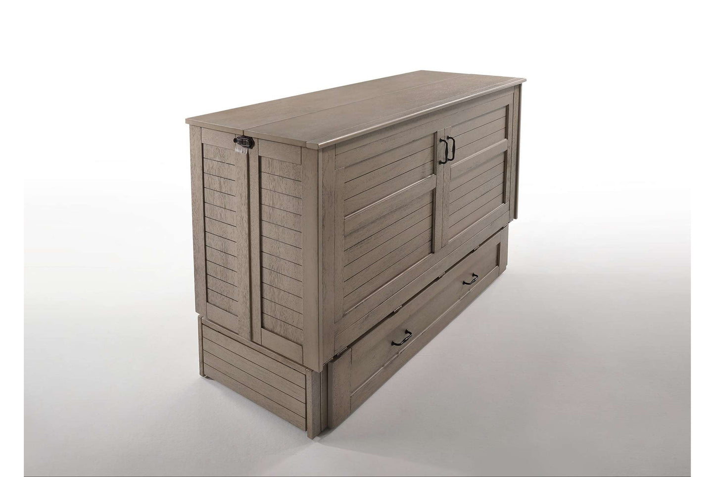 Poppy Brushed Driftwood Queen Murphy Cabinet Bed