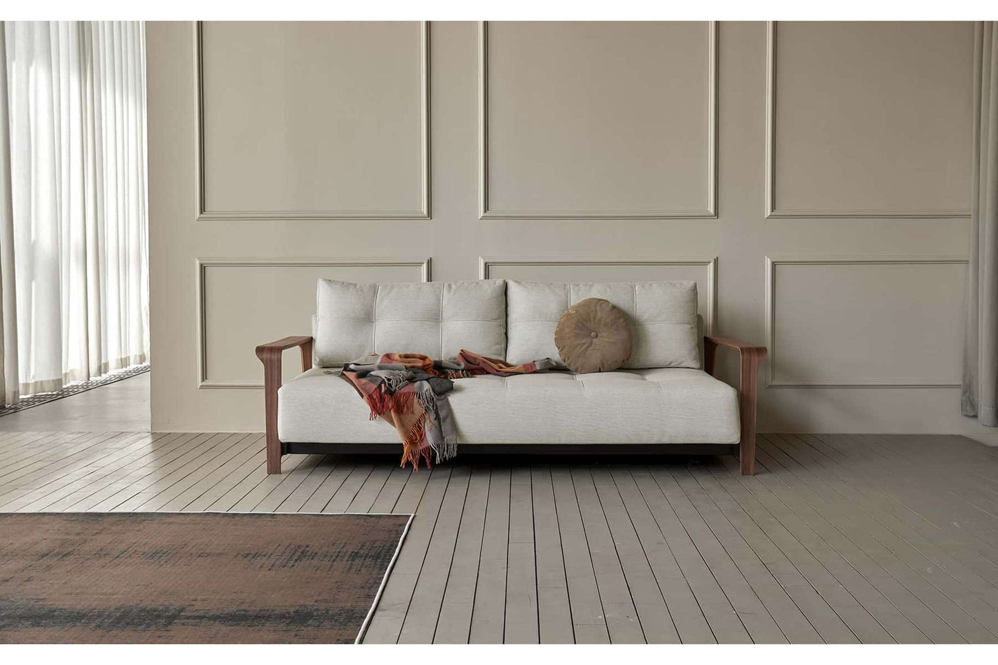 Ran Deluxe Excess Sofa Bed (Queen Size) Melange Light Gray