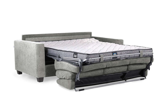 Sealy Jenson Queen Sofa Bed with Storage Chaise in Laurent Smoke - Comfortable Sleeper Sofa