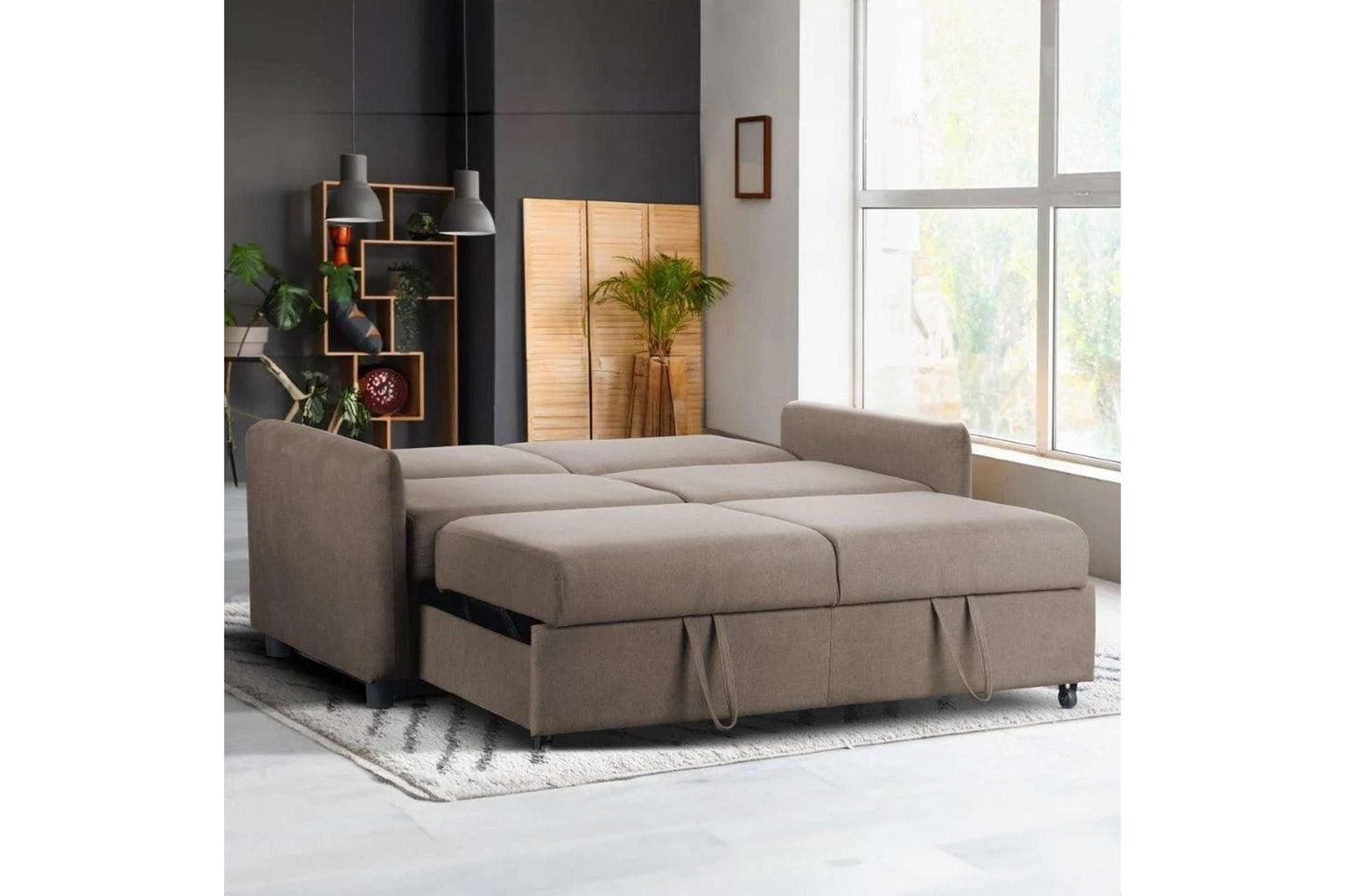 Sealy Sammy Twin Pop-Up Convertible Chair-Sleeper in Romulus Charcoal - Versatile Sleeper Sofa Bed