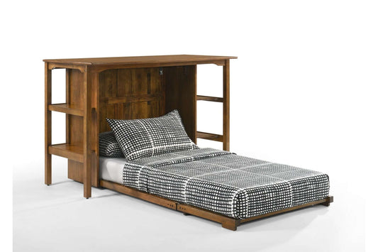 Siesta Black Walnut Twin Desk Murphy Cabinet