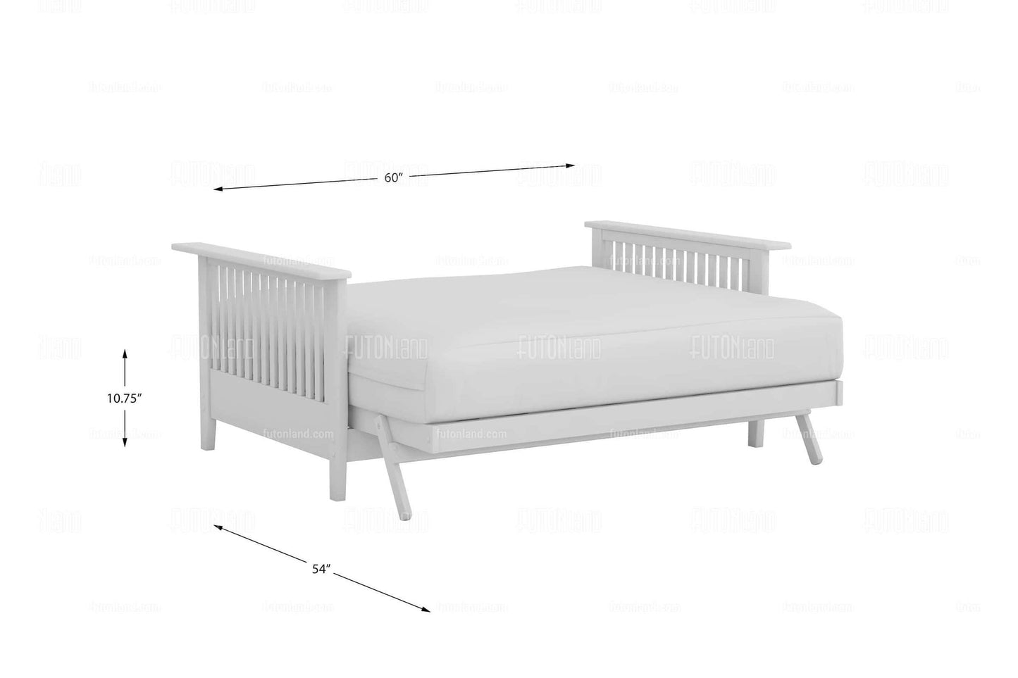Queen Loveseat Futon Frame - Denali Dark Cherry Wall Hugger - Hardwood Construction