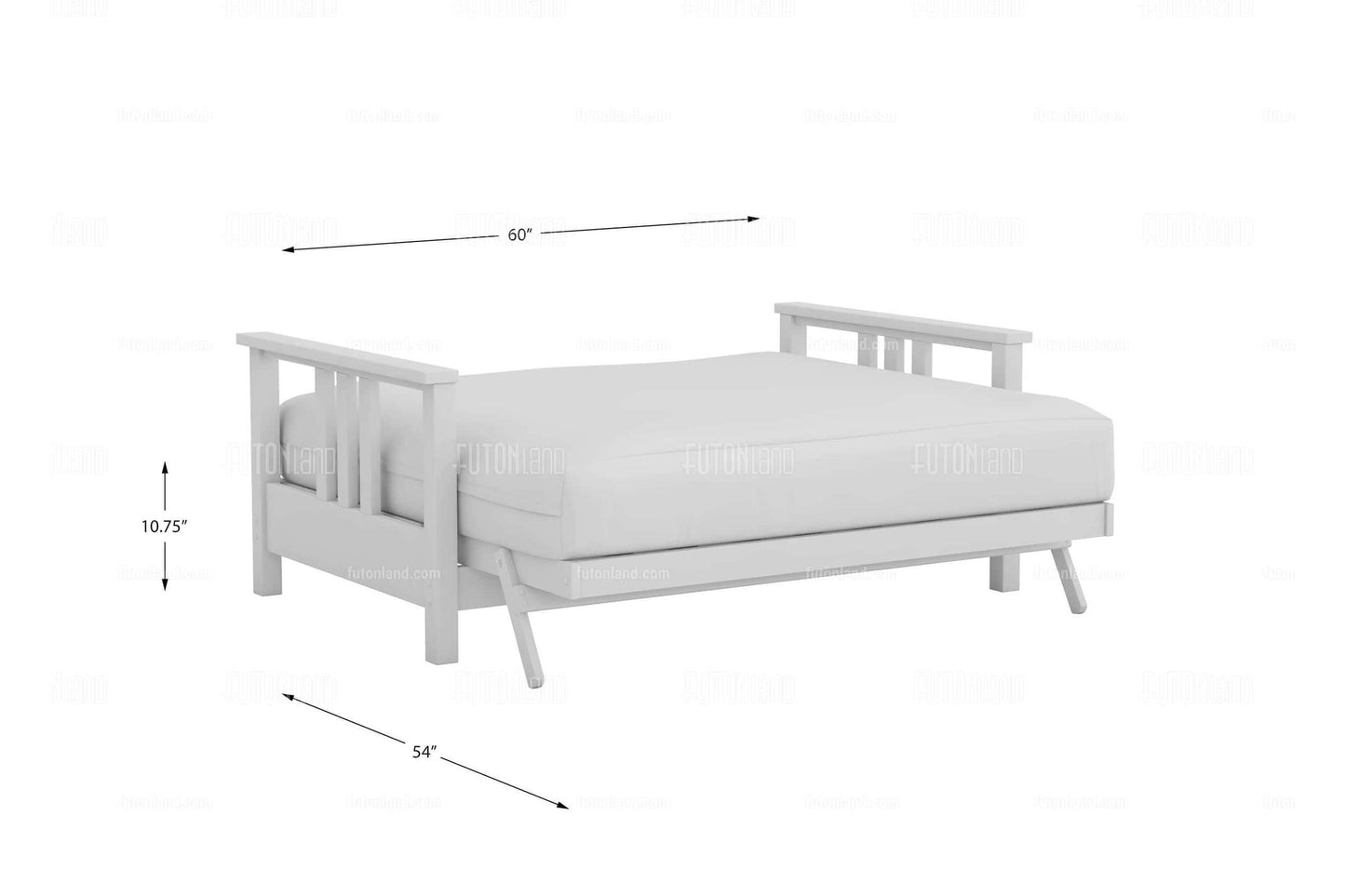 Queen Loveseat Futon Frame - Durango Dark Cherry Wall Hugger
