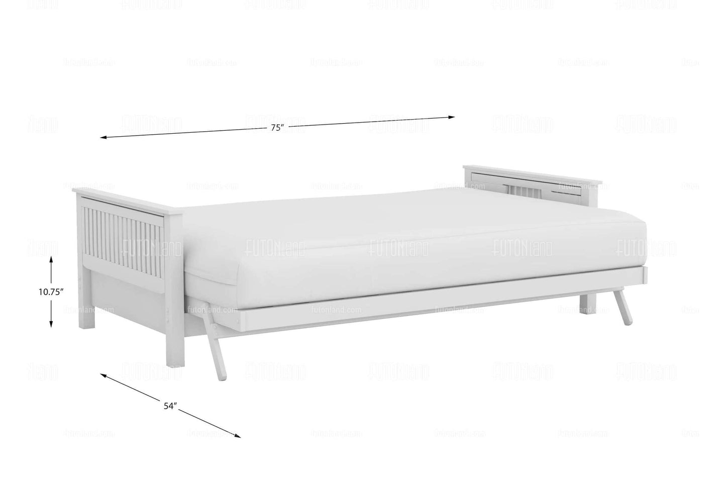 Tiro Gray Wall Hugger Futon Frame - Full Size