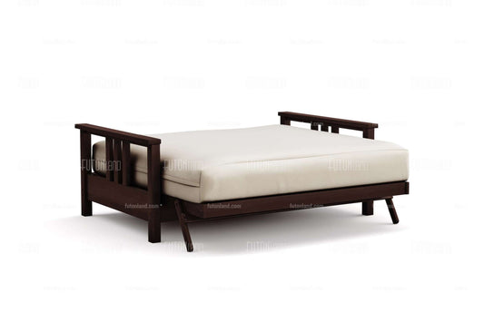 Queen Loveseat Futon Frame - Durango Black Walnut Wall Hugger