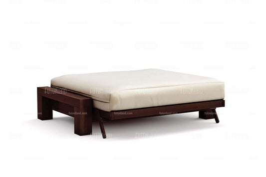 Queen Loveseat Futon Frame - Rockwell Wall Hugger in Black Walnut