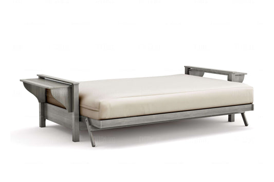 Queen Size Futon Frame - Tiro Wall Hugger in Gray