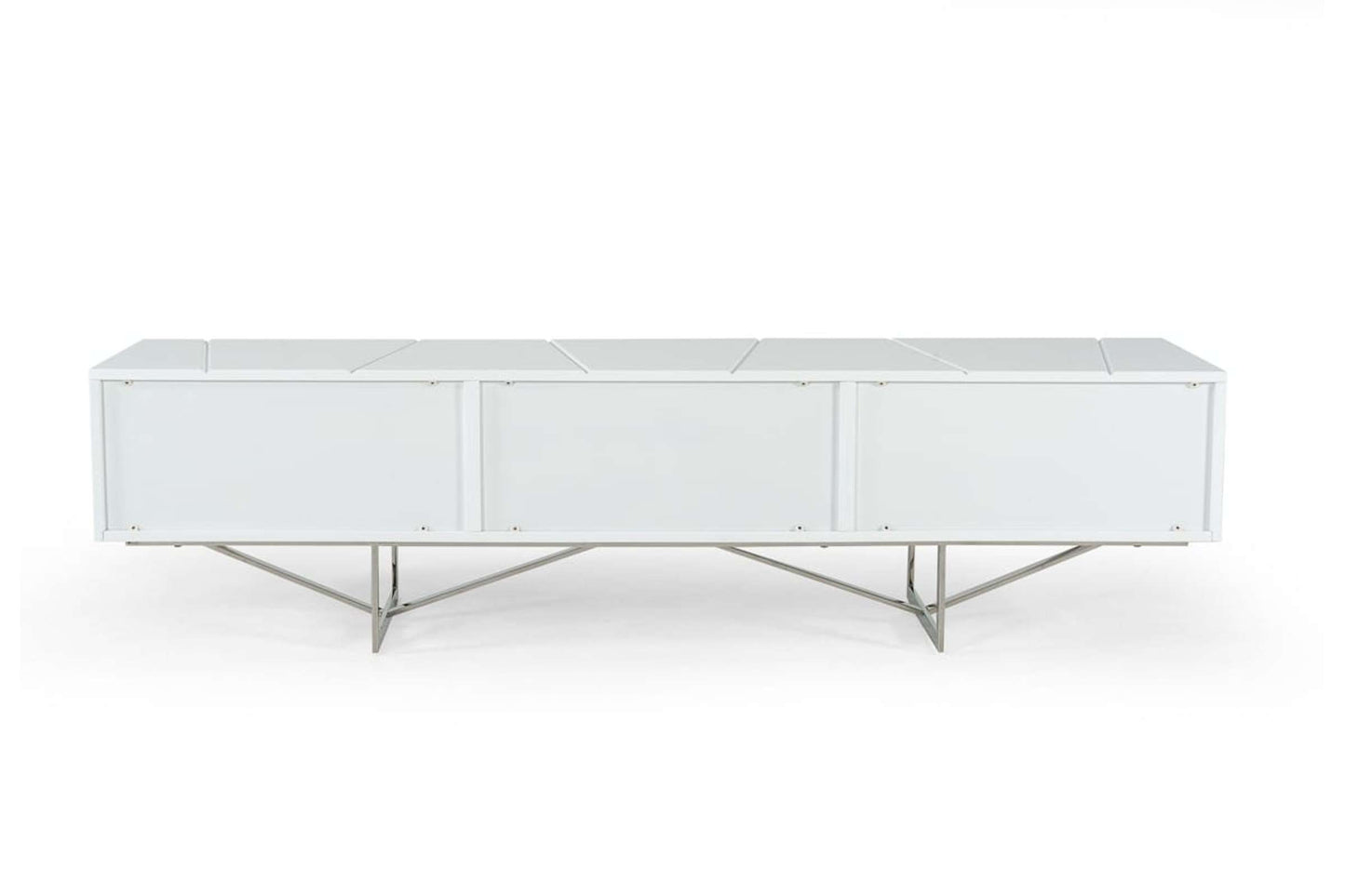 Chrysler Modern White High Gloss TV Stand with 3 Drawers