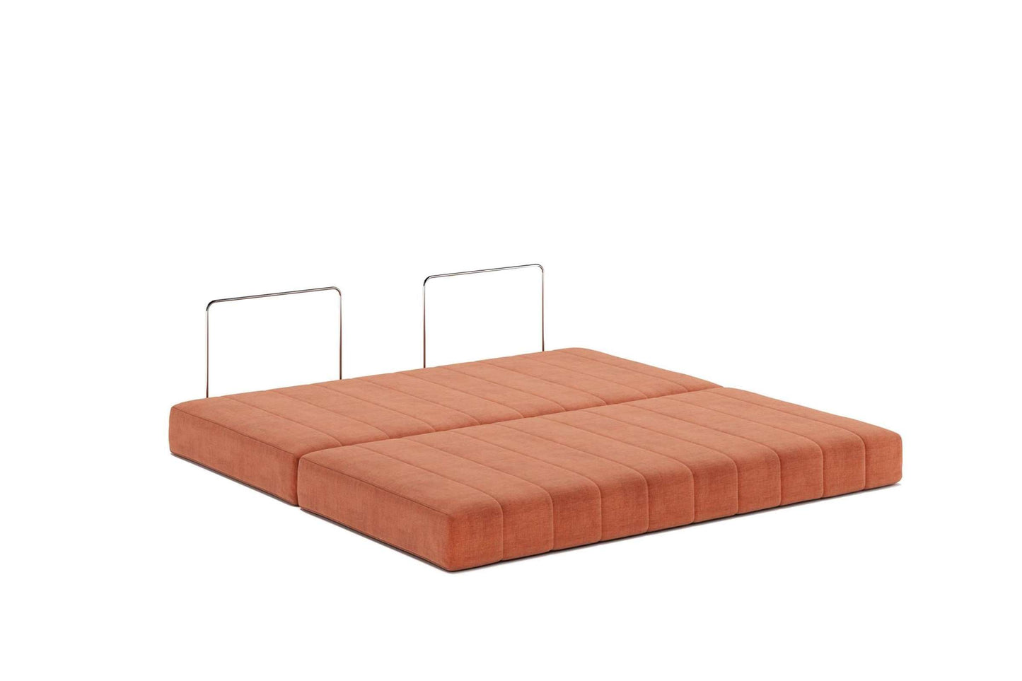 CozyPad Sleeper Sofa Esina Rust Orange - 1970s Inspired Modular Design