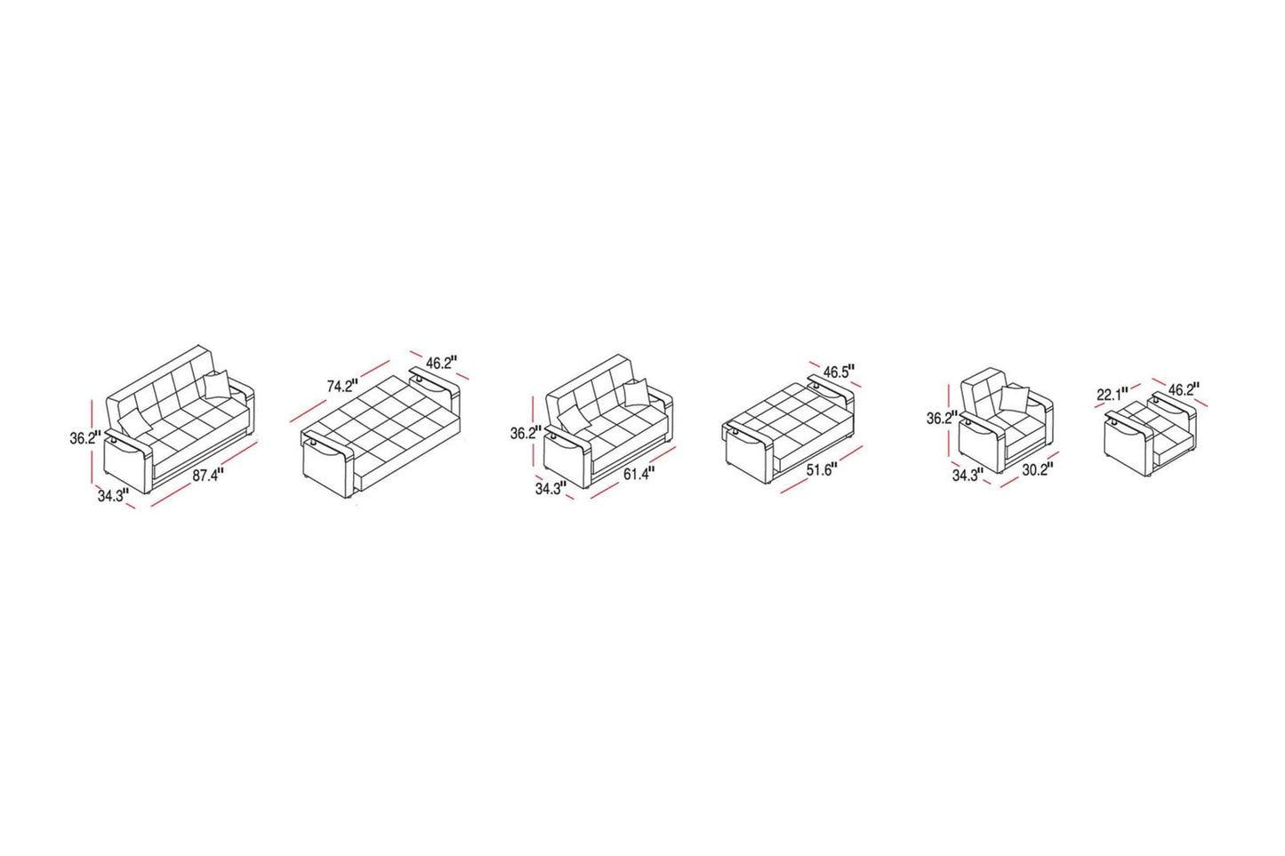 Luna Fulya Brown Loveseat by Bellona - Stylish & Comfortable Microfiber Sofa