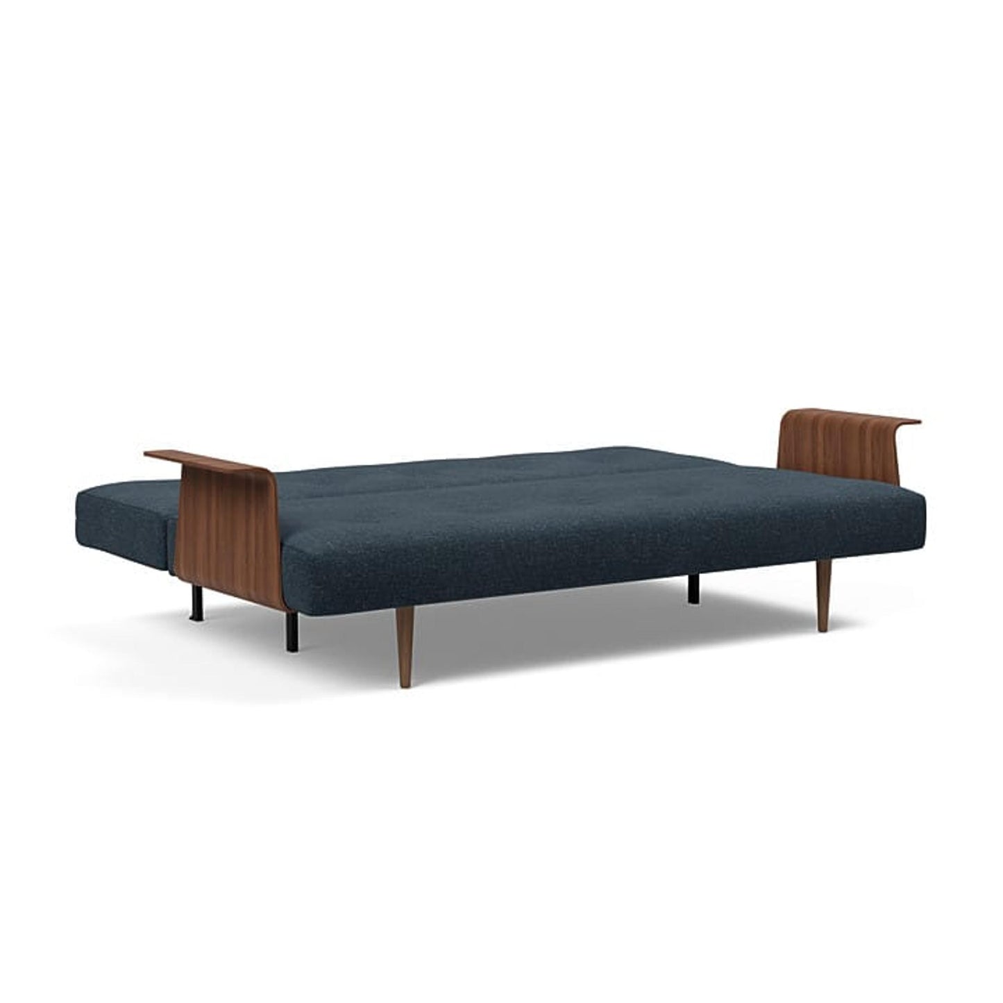 Recast Plus Sofa Bed w/Walnut Arms in Nist Blue