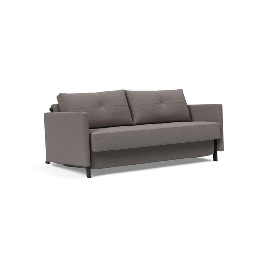 Cubed Deluxe Queen Sofa Bed w/Arms in Mixed Dance Gray