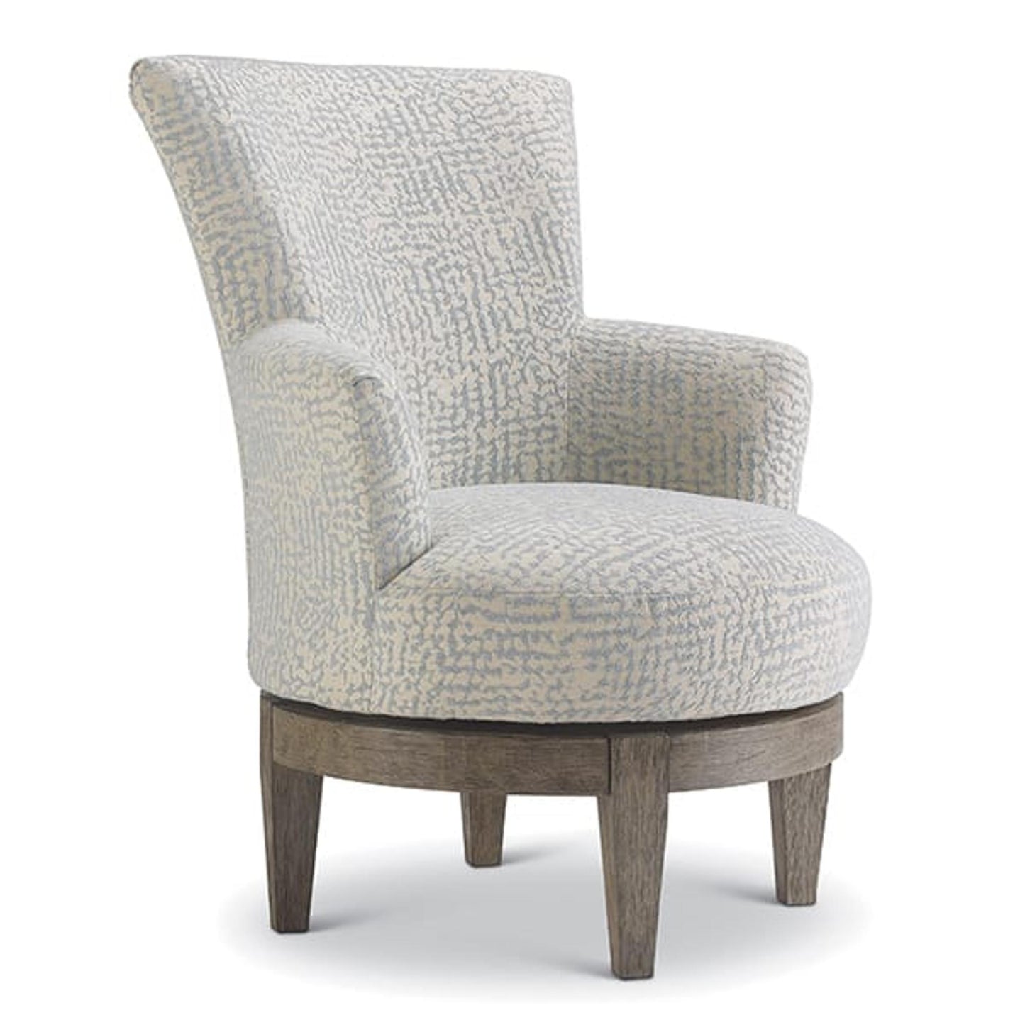 Justine Swivel Chair in Haze Fabric