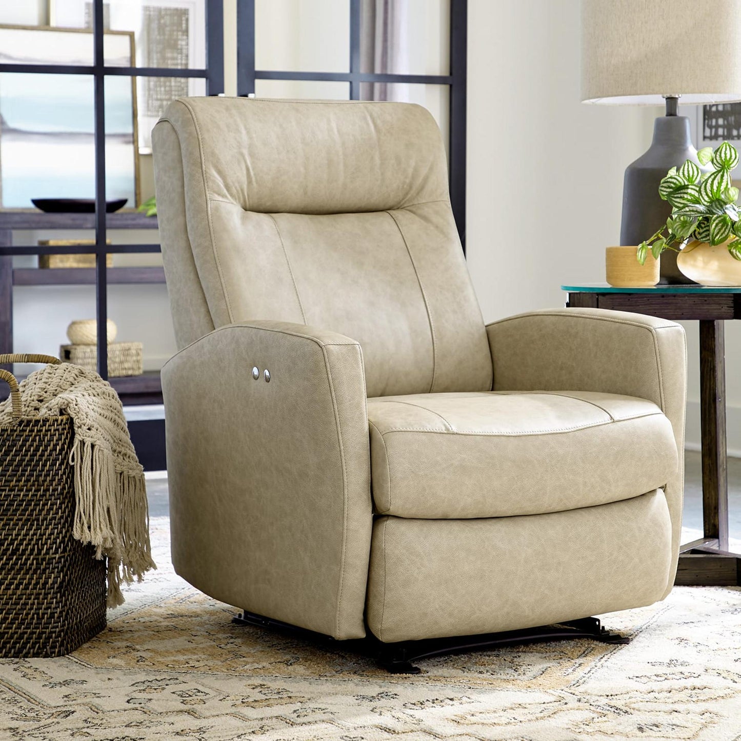 Costilla Rocker Recliner in Nickel Fabric