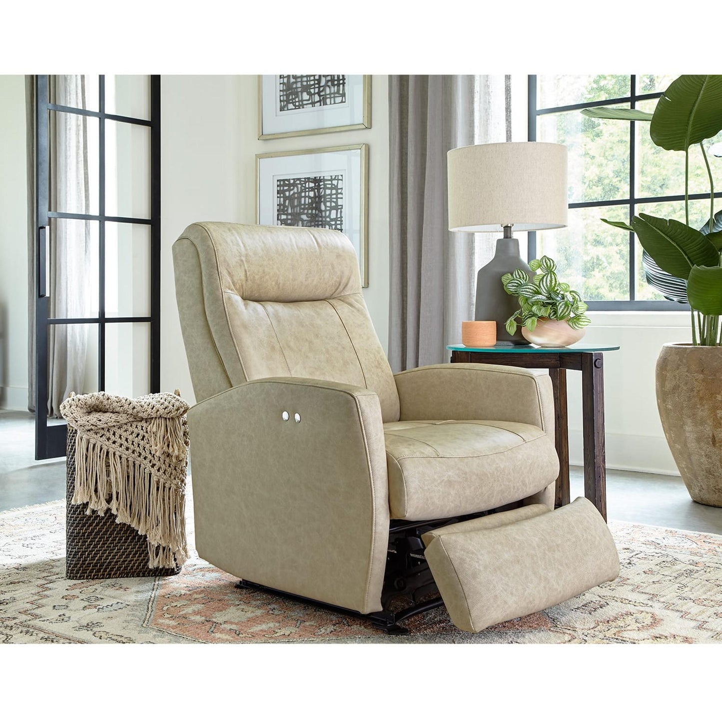 Costilla Rocker Recliner in Nickel Fabric