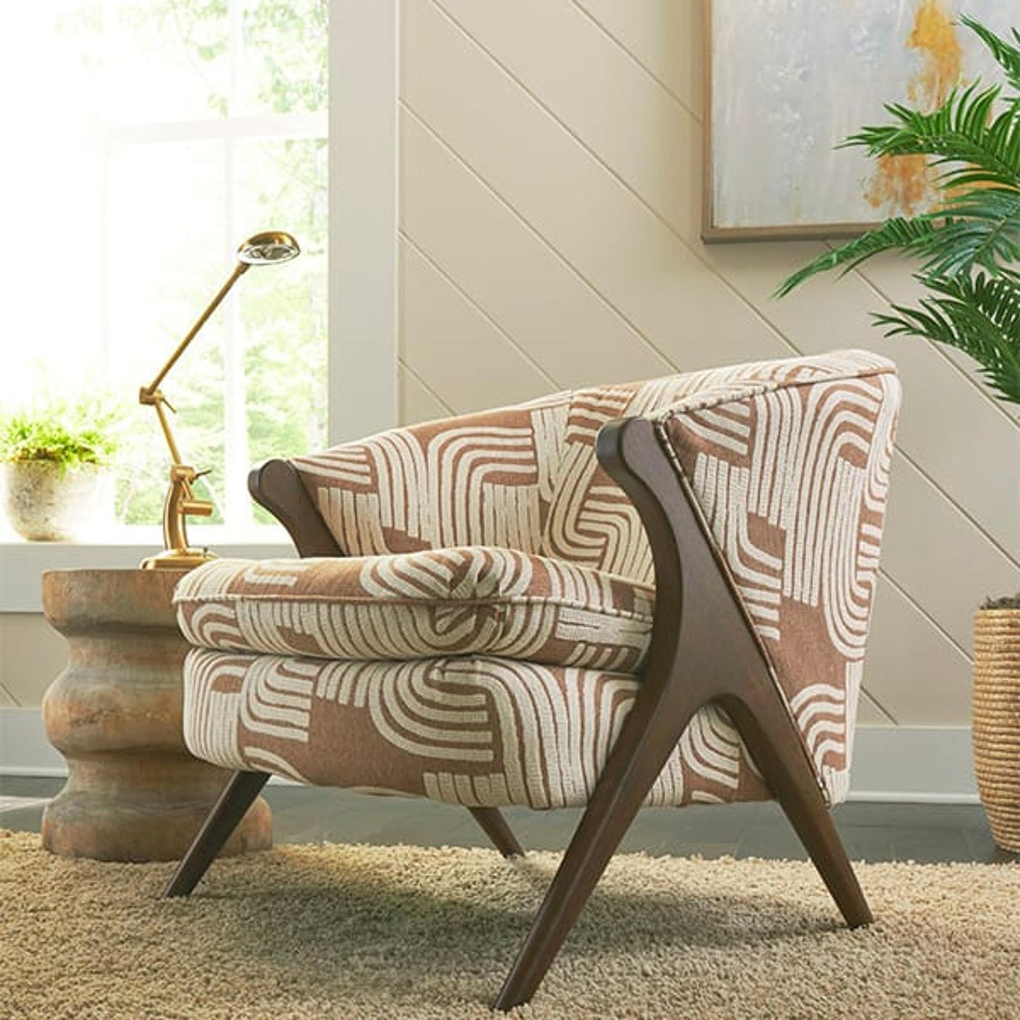 Tatiana Accent Chair in Natural Fabric