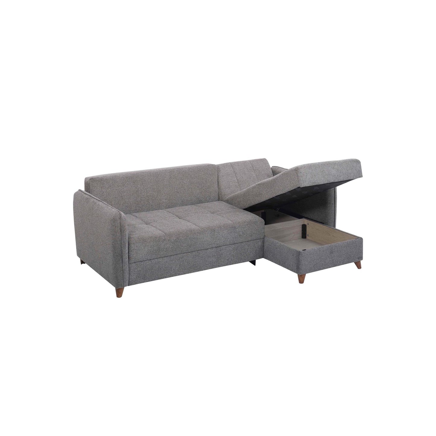 Brooklyn Sectional Sofa in Gray Chenille Fabric