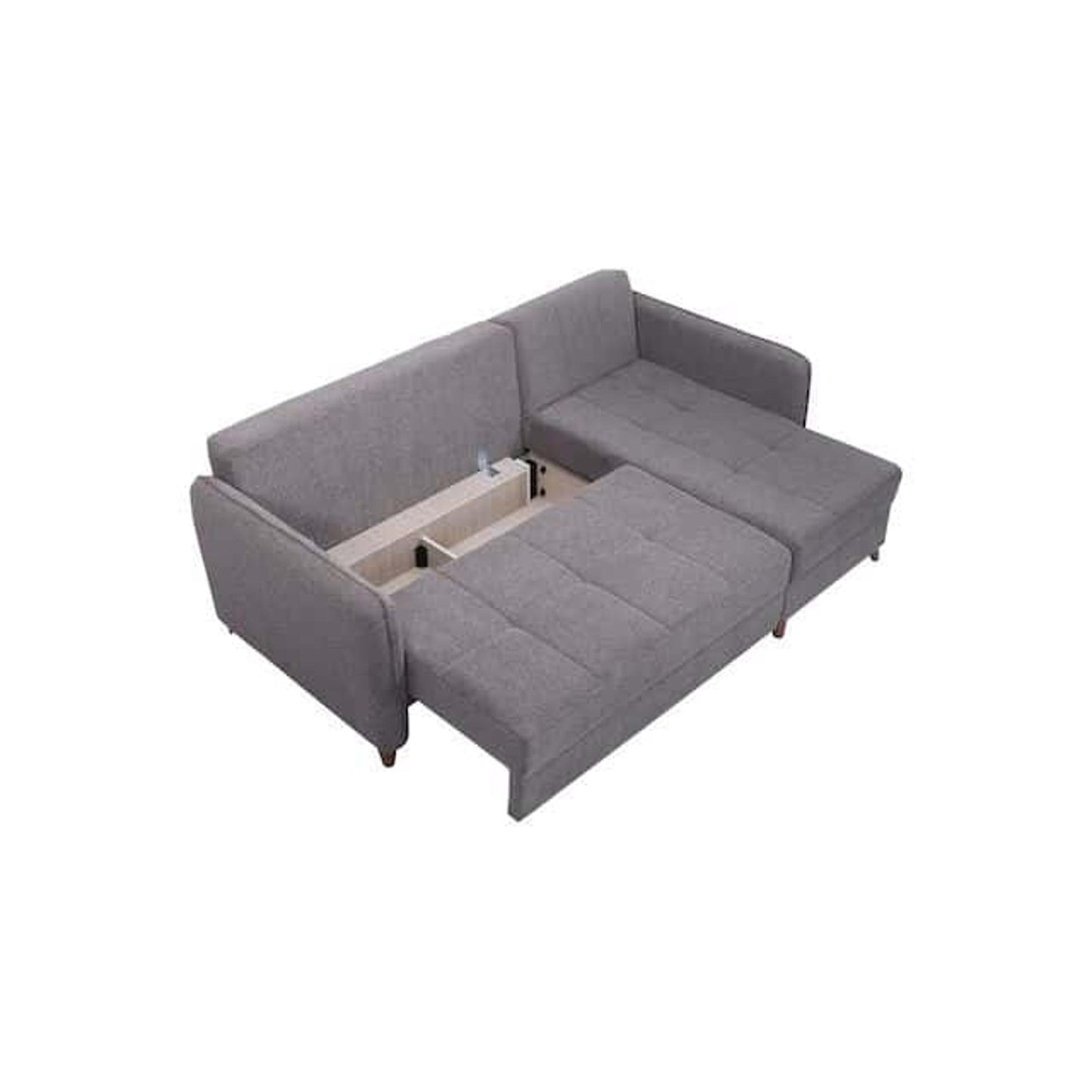 Brooklyn Sectional Sofa in Gray Chenille Fabric