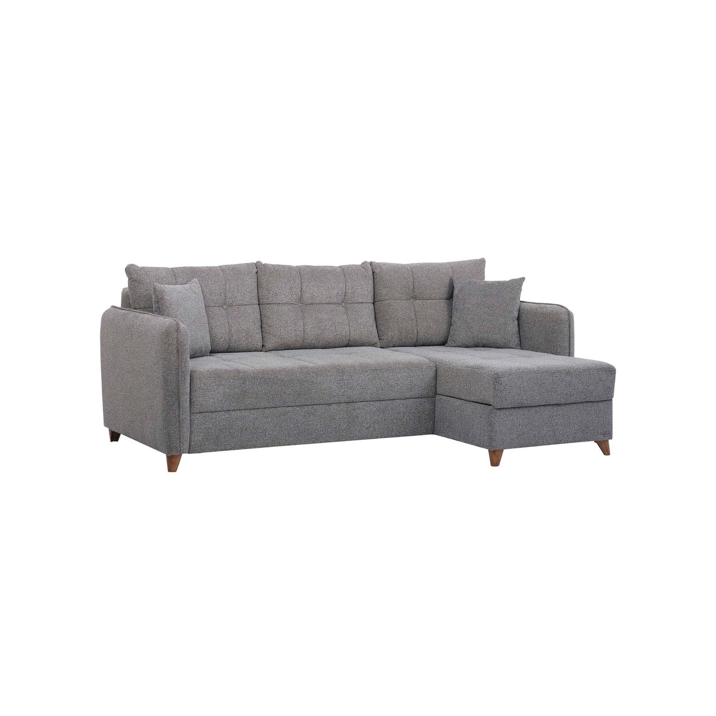 Brooklyn Sectional Sofa in Gray Chenille Fabric