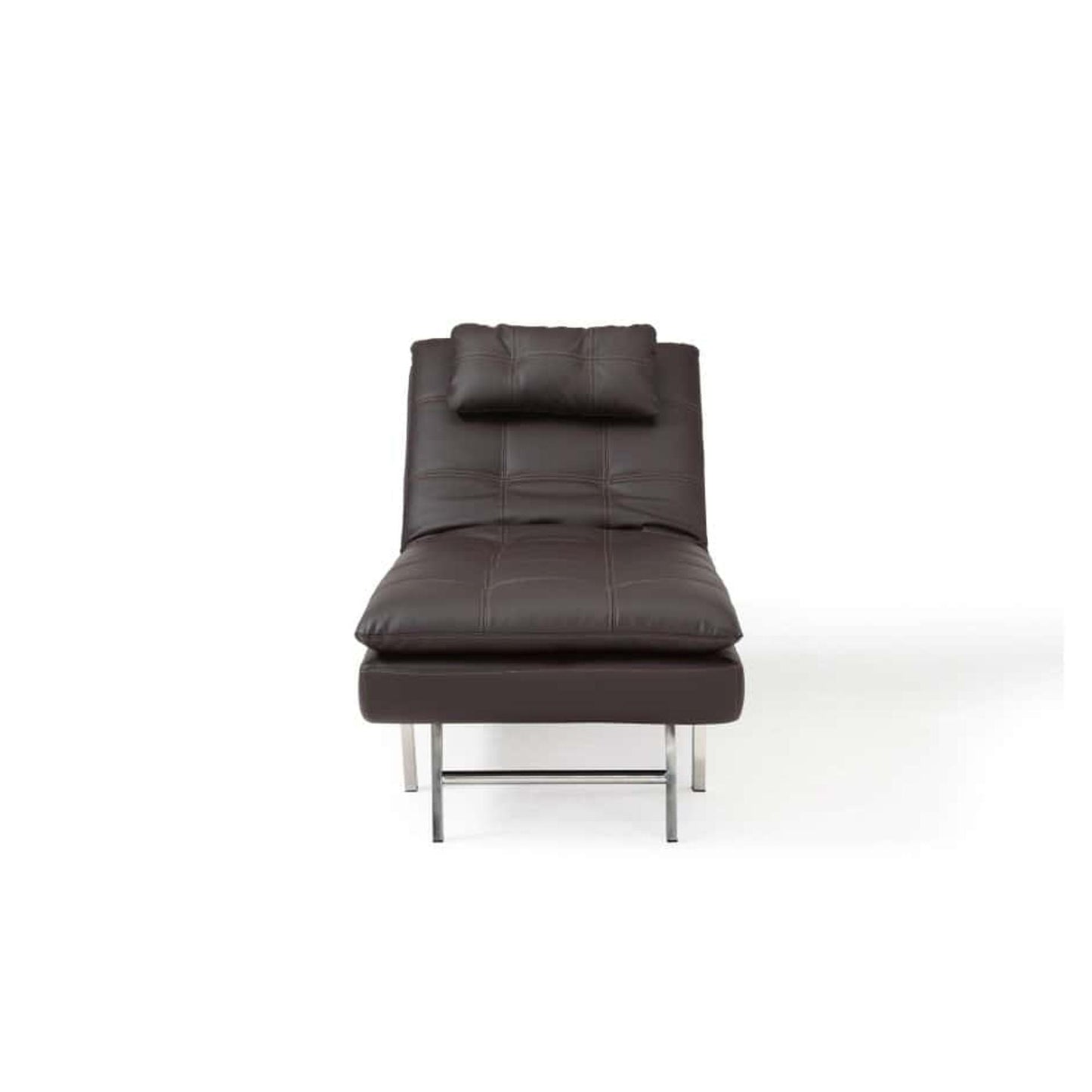 Ares Chaise Lounger in Brown Faux Leather