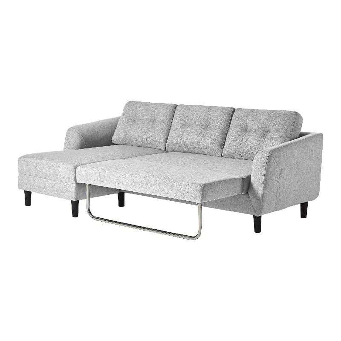 Belagio Sofa Bed With Chaise in Light Gray